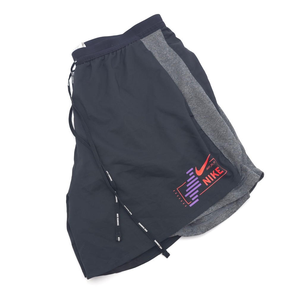 Nike Running Men XL Black Logo Flex Stride Future Fast 2N1 Shorts Lined CU5473